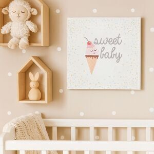 Special Moments Hanging Wall Art "Sweet Baby" Ice Cream Cone Nursery Playroom